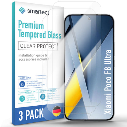 smartect TPU Schutzfolie Klar für Xiaomi Poco F8 Ultra, 3 Stück