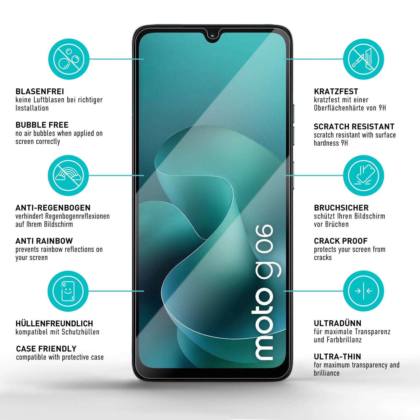 smartect TPU Schutzfolie Klar für Motorola Moto G06 / G06 Power, 3 Stück