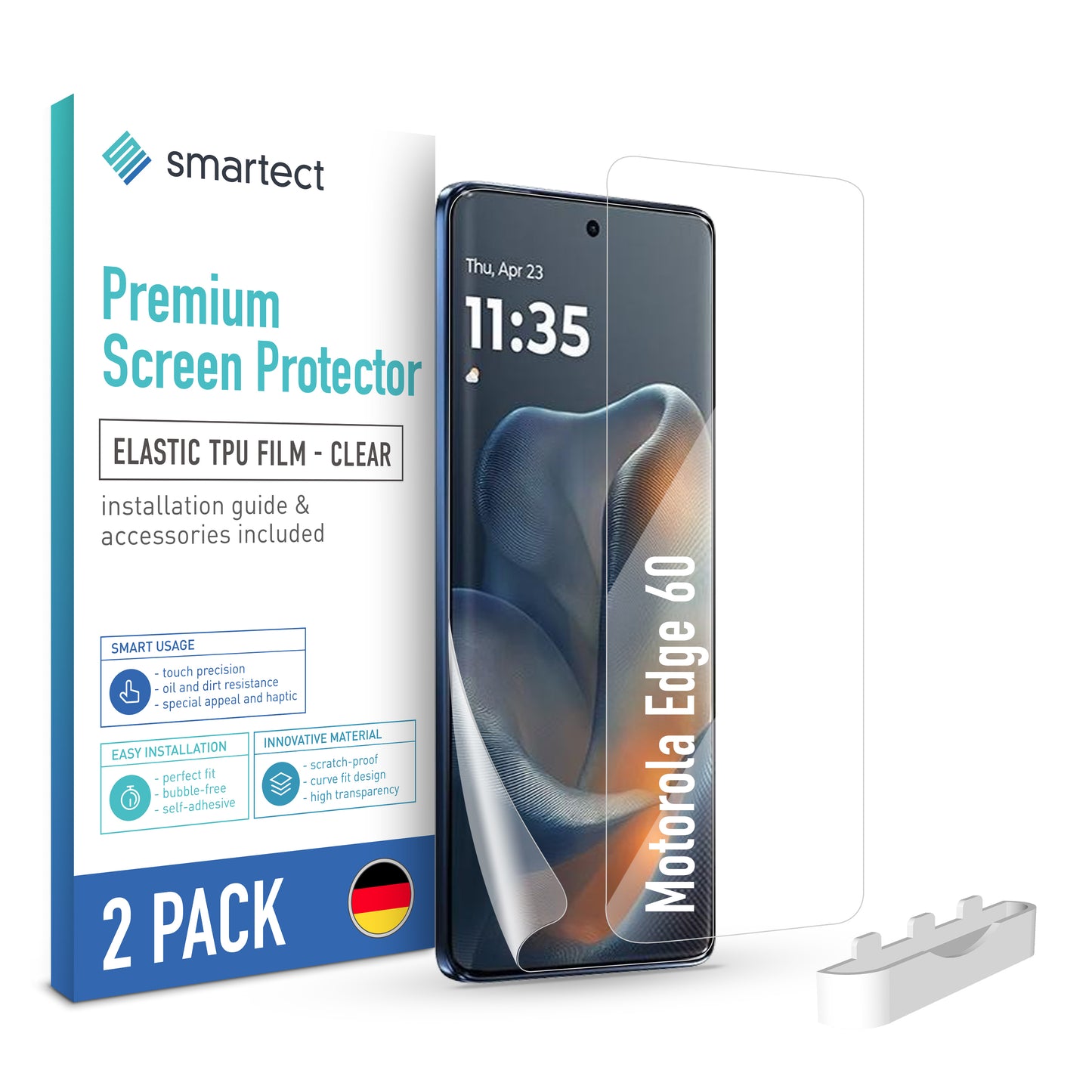 smartect TPU Schutzfolie Klar für Motorola Edge 60 , 2 x Front