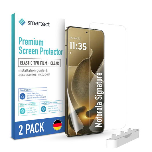 smartect TPU Schutzfolie Klar für Motorola Signature, 2 x Front