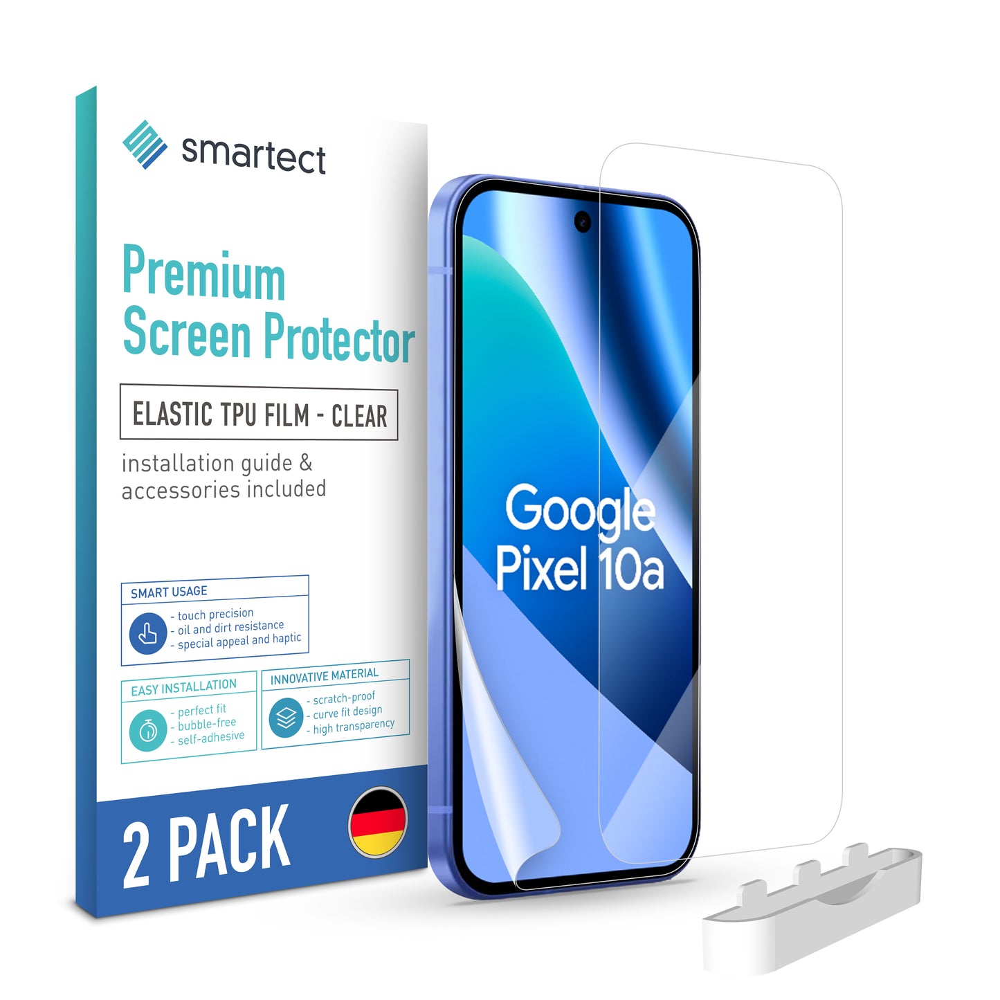 smartect TPU Schutzfolie Klar für Google Pixel 10a, 2 x Front