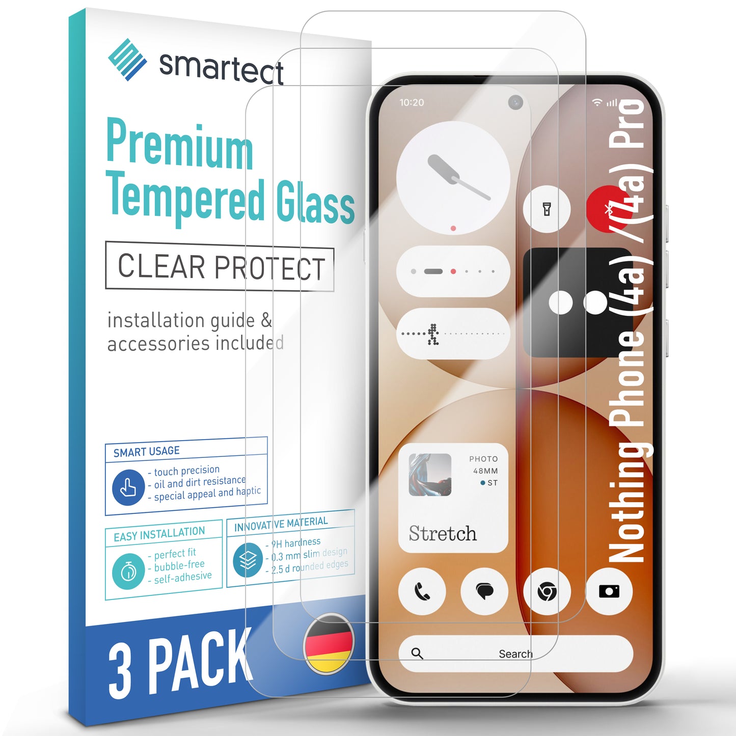 smartect TPU Schutzfolie Klar für Nothing Phone (4a) Pro / (4a), 3 Stück