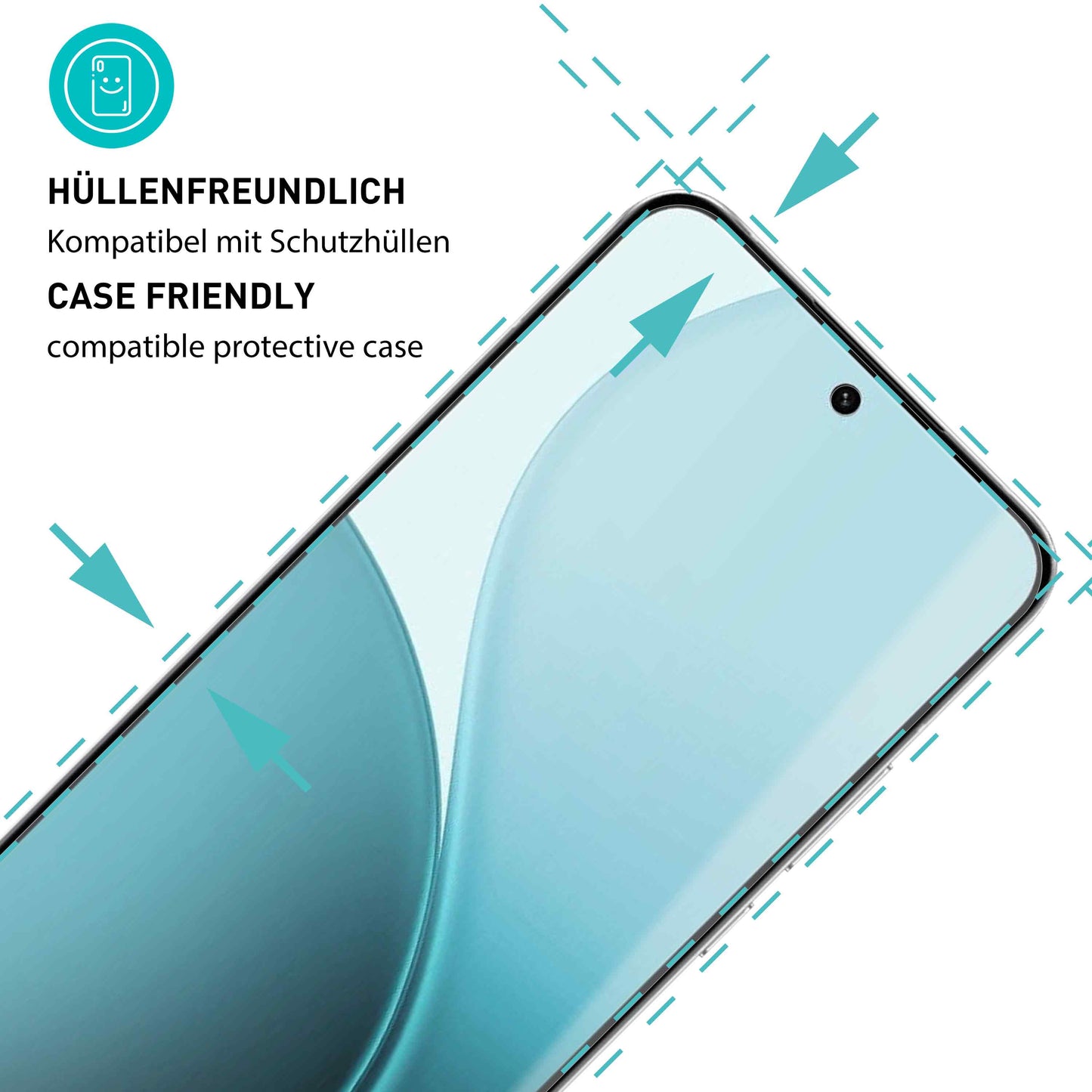 smartect Schutzglas Klar für Oppo Reno 14 Pro 5G, 3 Stück