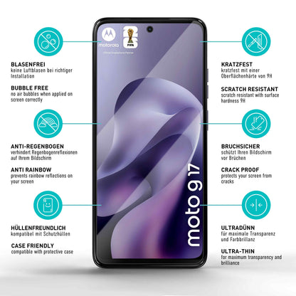 smartect Schutzglas Klar für Motorola Moto G17 / G17 Power, 3 Stück