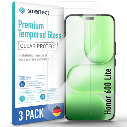 smartect Schutzglas Klar für Honor 600 Lite, 3 Stück