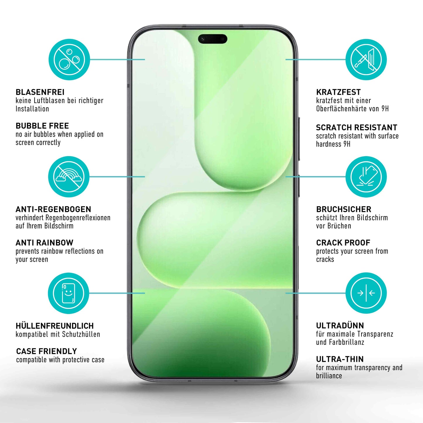 smartect Schutzglas Klar für Honor 600 Lite, 3 Stück