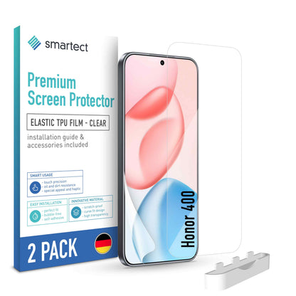 smartect TPU Schutzfolie Klar für Honor 400, 2 x Front