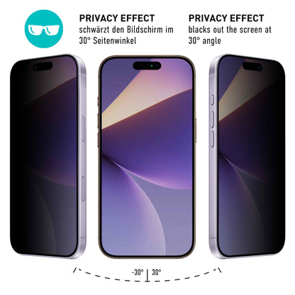 smartect TPU Schutzfolie Privacy für Apple iPhone 17 Pro, 2 x Front