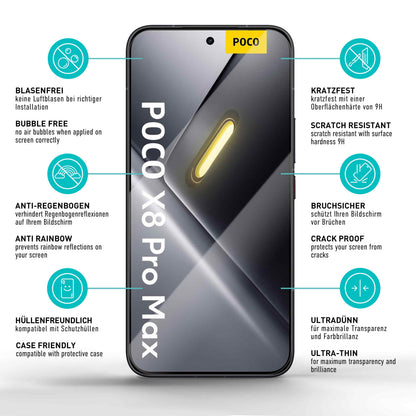 smartect Schutzglas Klar für Xiaomi Poco X8 Pro Max, 3 Stück