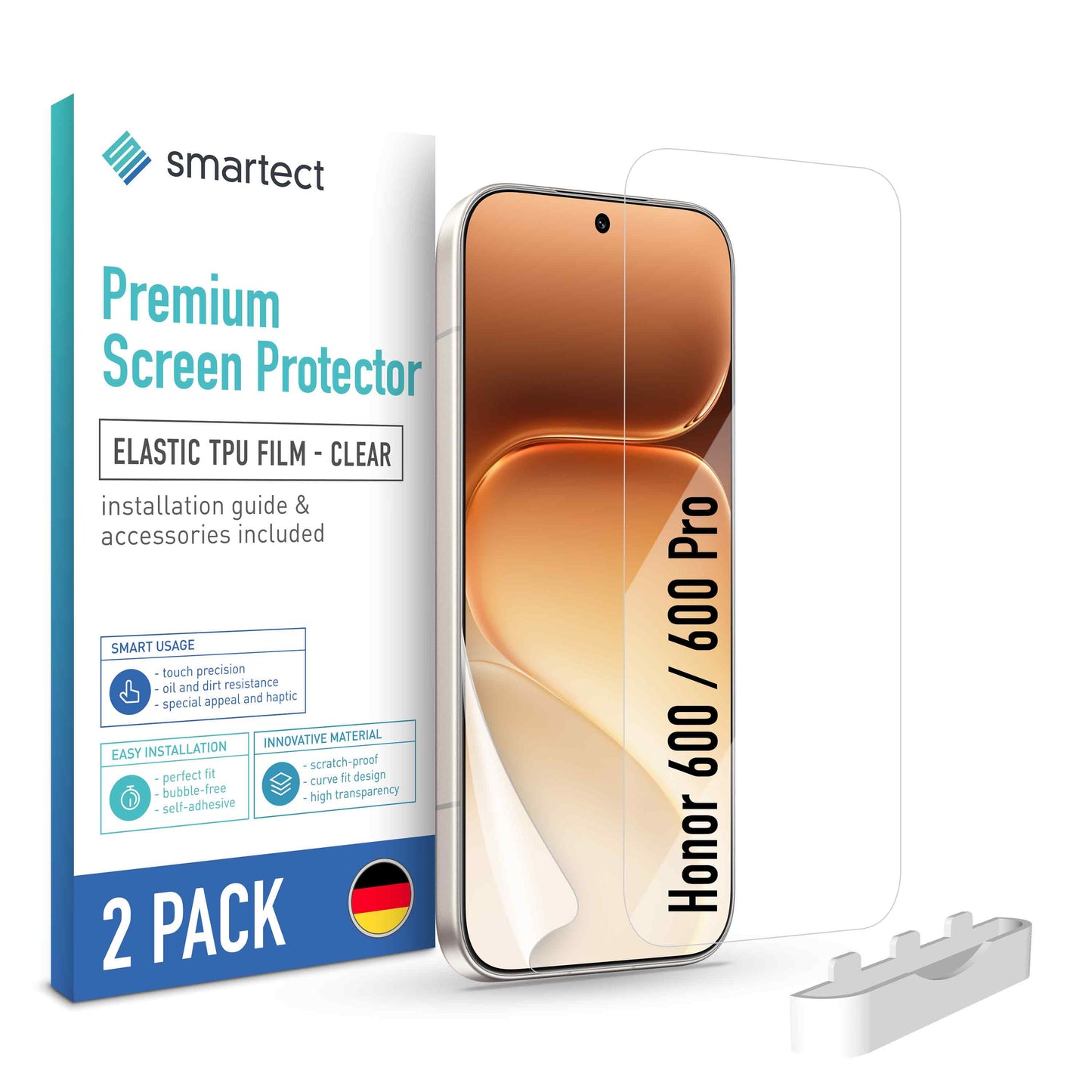 smartect TPU Schutzfolie Klar für Honor 600 / 600 Pro, 2 x Front