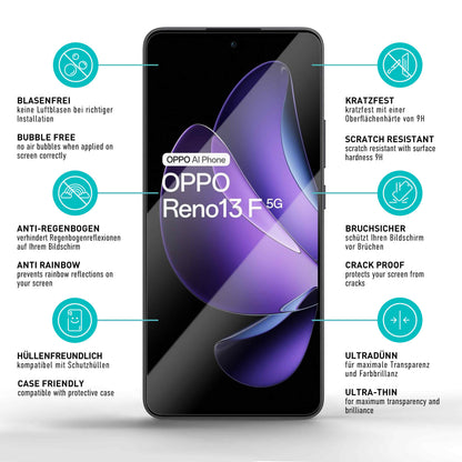 smartect Schutzglas Klar für Oppo Reno 13F 5G / 13FS 5G, 3 Stück