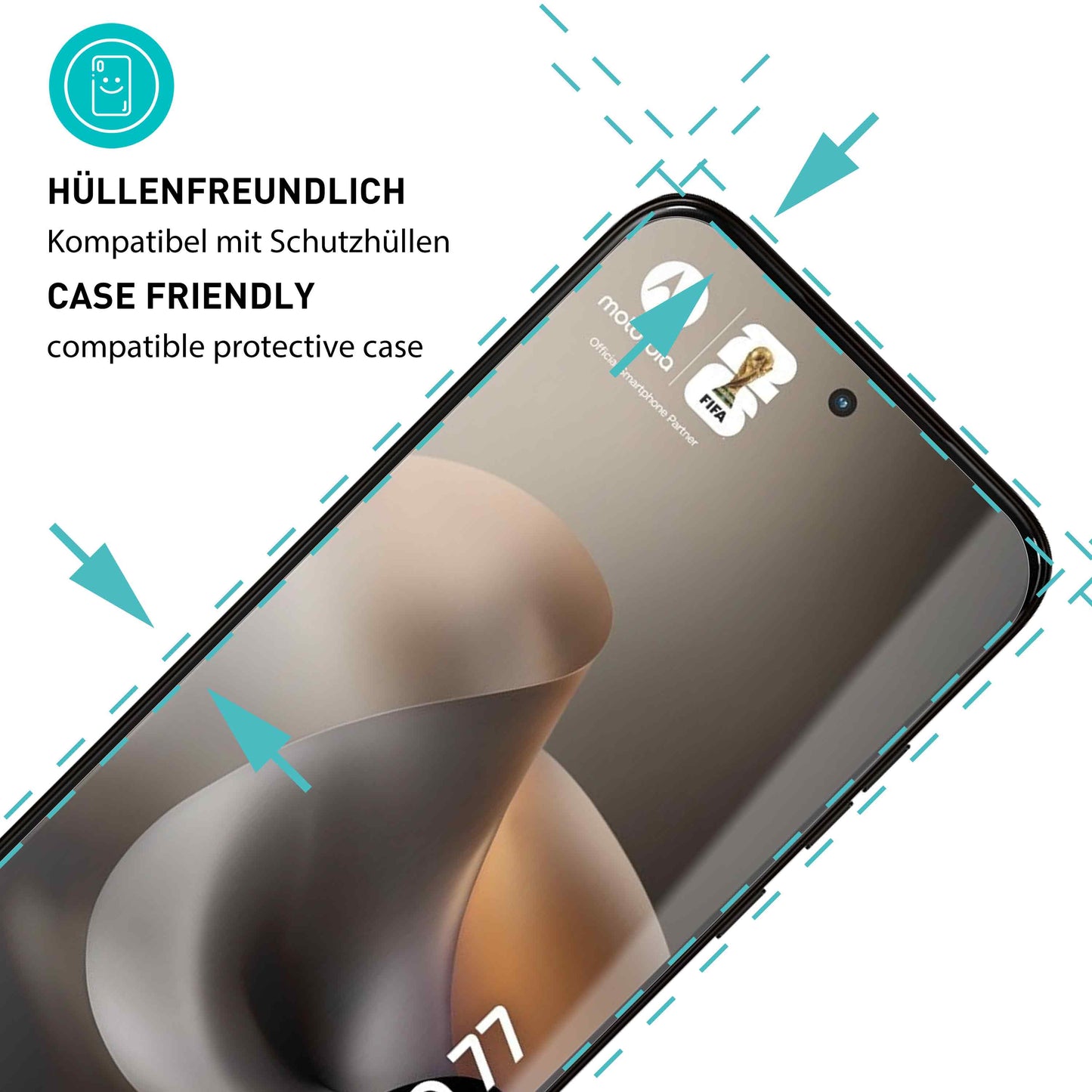 smartect Schutzglas Klar für Motorola Moto G77 / G67, 3 Stück