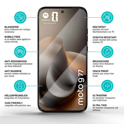 smartect Schutzglas Klar für Motorola Moto G77 / G67, 3 Stück