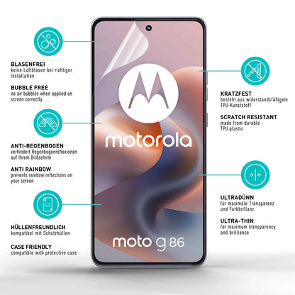 smartect TPU Schutzfolie Klar für Motorola Moto G86 5G, 2 x Front
