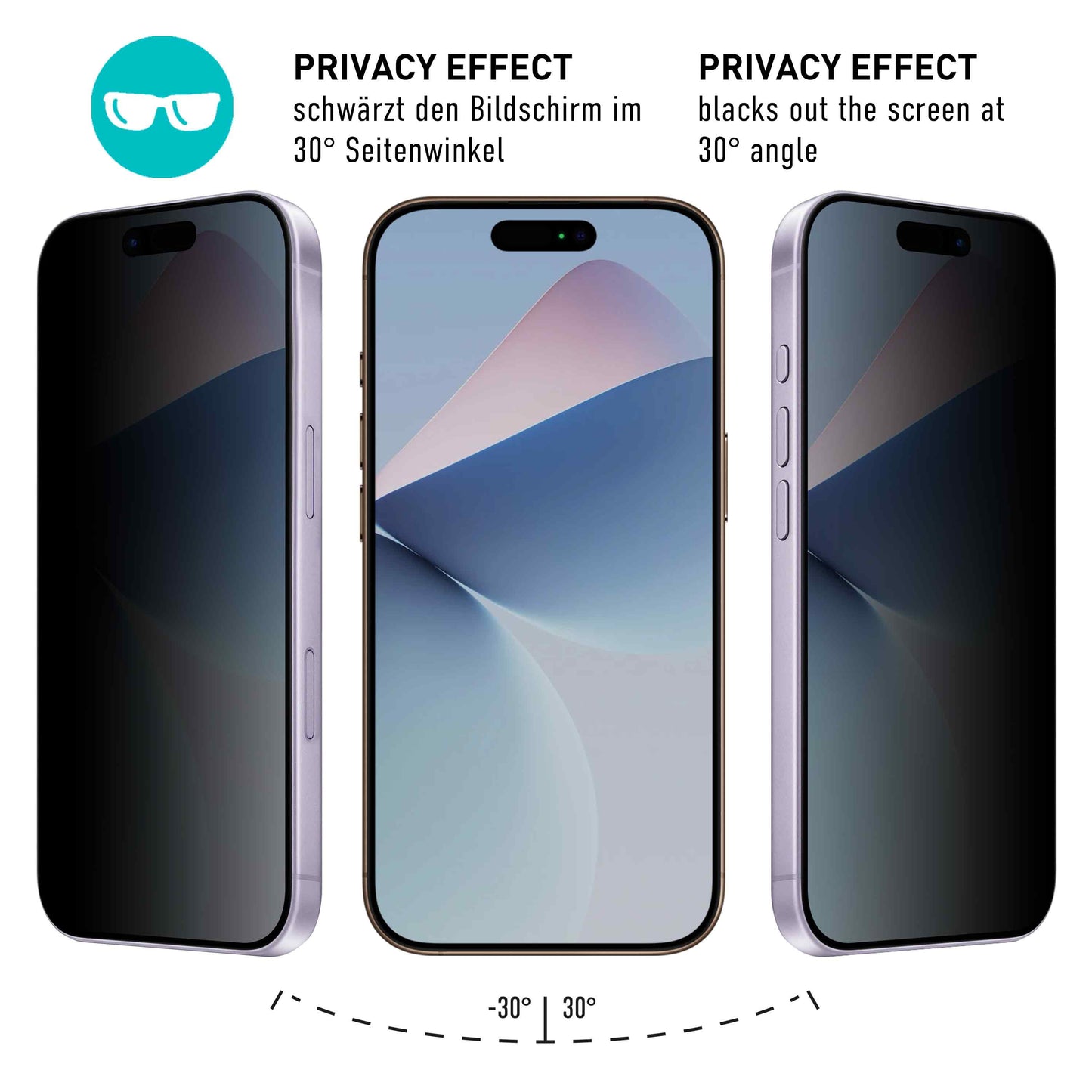 smartect TPU Schutzfolie Privacy für Apple iPhone 17, 2 x Front