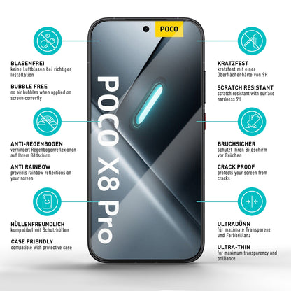 smartect Schutzglas Klar für Xiaomi Poco X8 Pro, 3 Stück