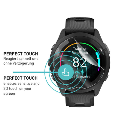 smartect TPU Schutzfolie Klar für Garmin Forerunner 265, 3 x Front
