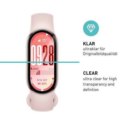 smartect TPU Schutzfolie Klar für Xiaomi Smart Band 10, 3 x Front