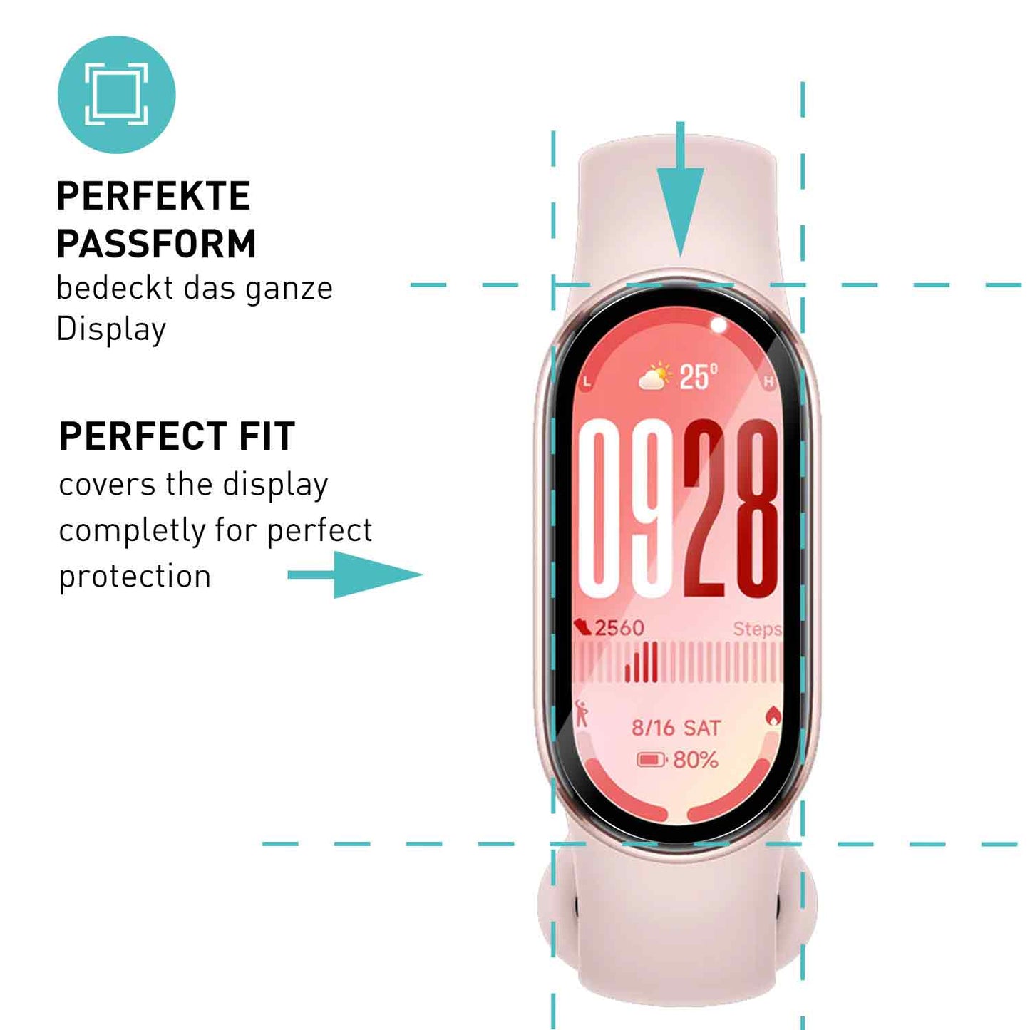 smartect TPU Schutzfolie Klar für Xiaomi Smart Band 10, 3 x Front