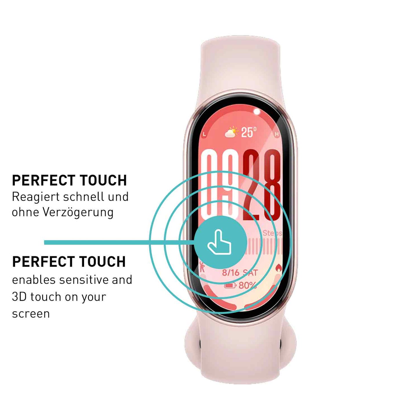 smartect TPU Schutzfolie Klar für Xiaomi Smart Band 10, 3 x Front