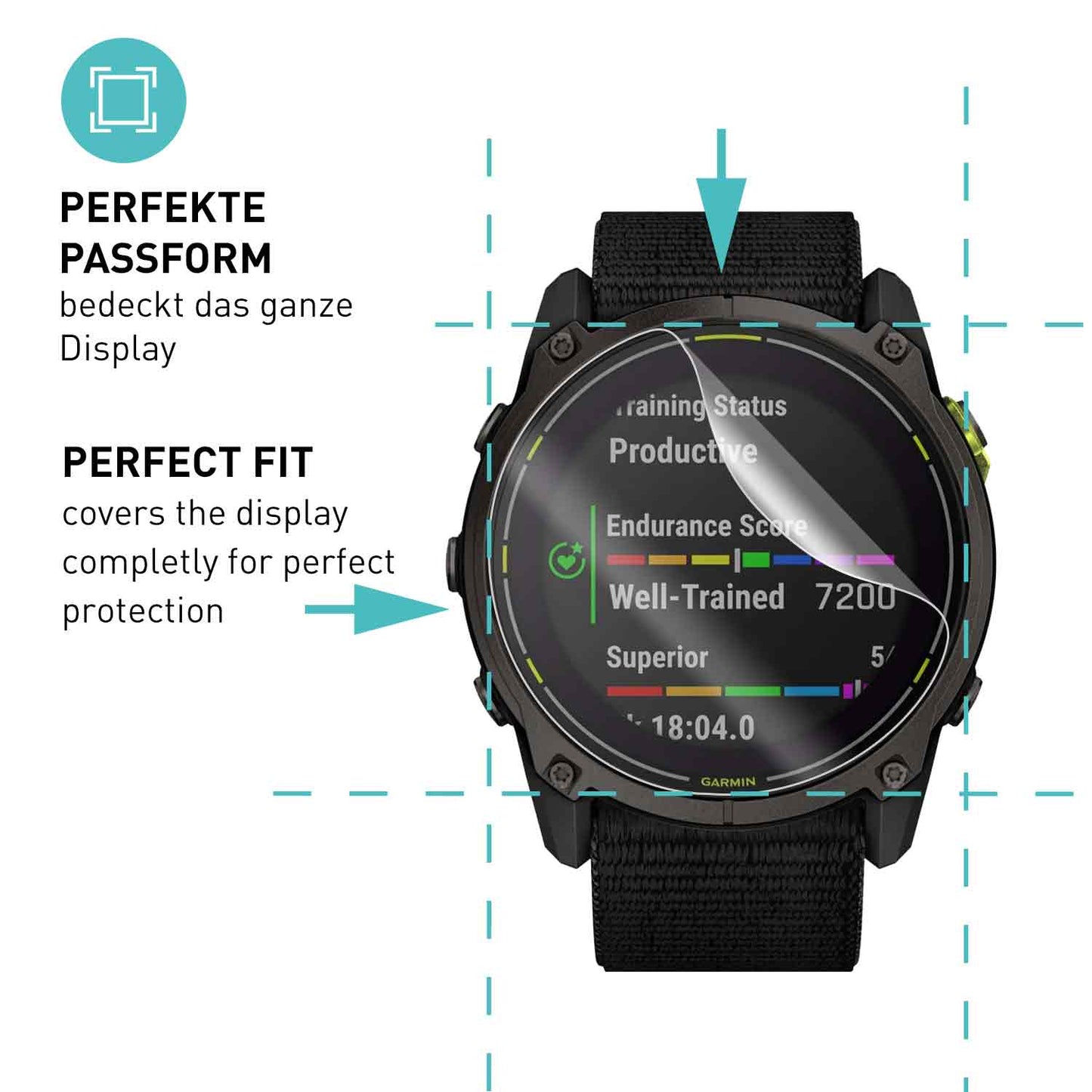 smartect TPU Schutzfolie Klar für Garmin Enduro 3, 3 x Front