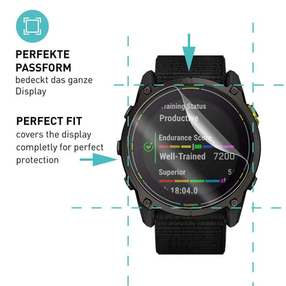 smartect TPU Schutzfolie Klar für Garmin Enduro 3, 3 x Front