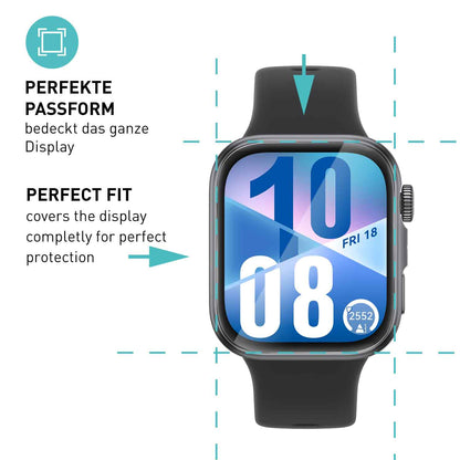 smartect TPU Schutzfolie Klar für Huawei Watch Fit 4, 3 x Front