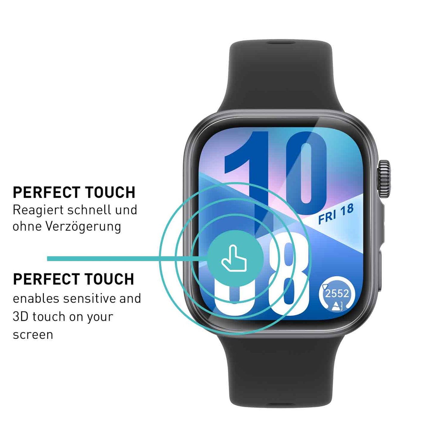 smartect TPU Schutzfolie Klar für Huawei Watch Fit 4, 3 x Front