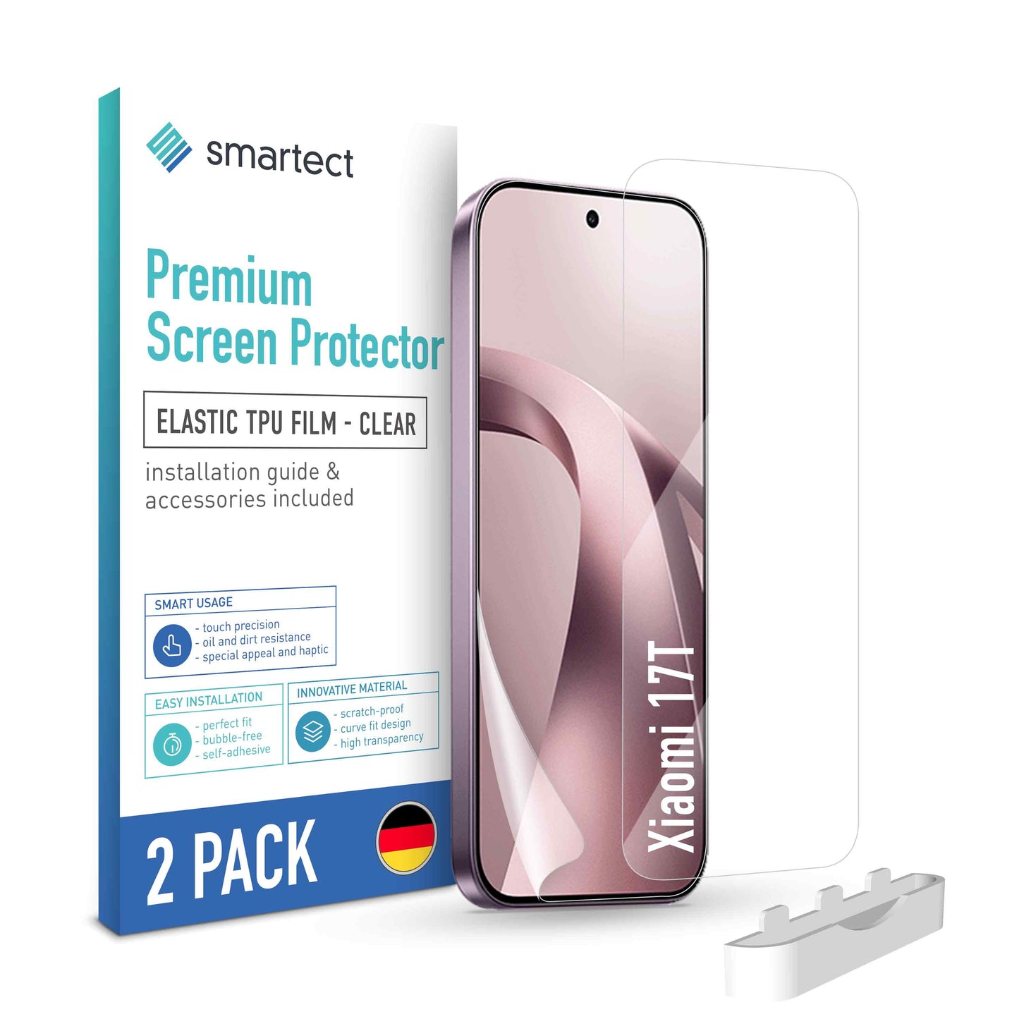 smartect TPU Schutzfolie Klar für Xiaomi 17T, 2 x Front