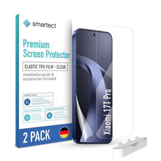 smartect TPU Schutzfolie Klar für Xiaomi 17T Pro, 2 x Front