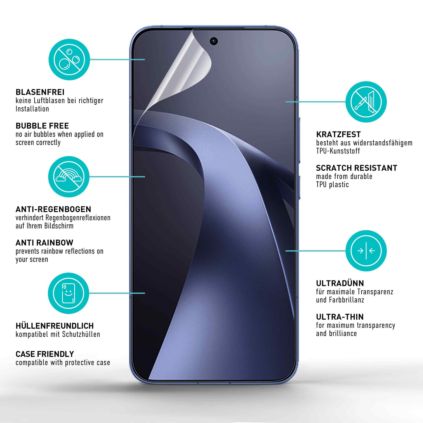 smartect TPU Schutzfolie Klar für Xiaomi 17T Pro, 2 x Front