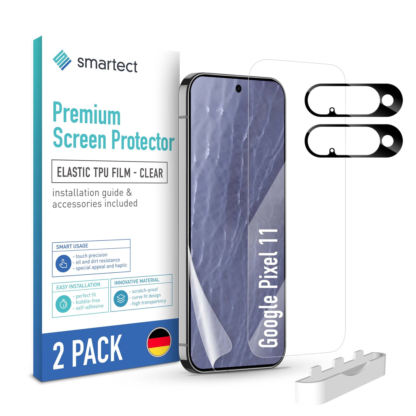 smartect TPU Schutzfolie Klar für Google Pixel 11, 2 x Front + 2 x Cam