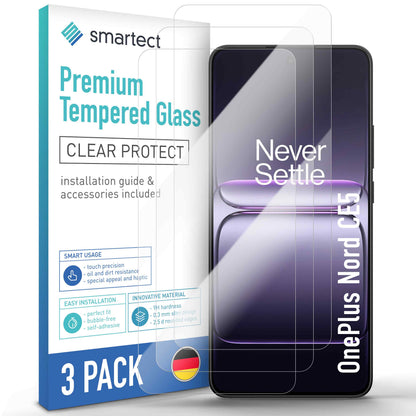 smartect Schutzglas Klar für OnePlus Nord CE5, 3 Stück