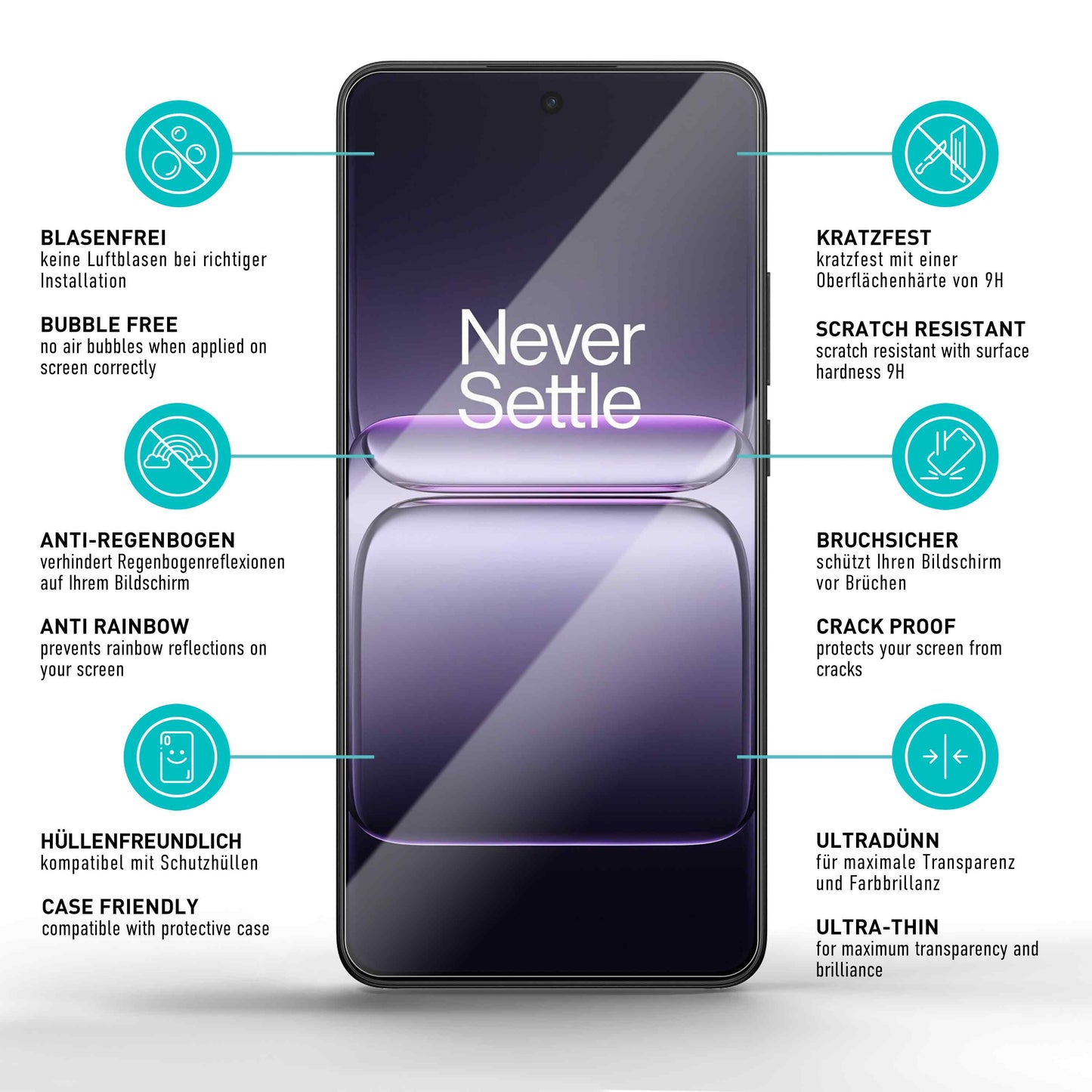 smartect Schutzglas Klar für OnePlus Nord CE5, 3 Stück