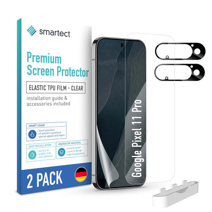 smartect TPU Schutzfolie Klar für Google Pixel 11 Pro, 2 x Front + 2 x Cam