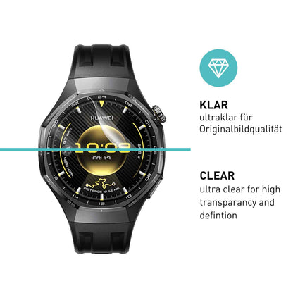 smartect TPU Schutzfolie Klar für Huawei Watch GT 6 / GT 6 Pro 46 mm, 3 x Front