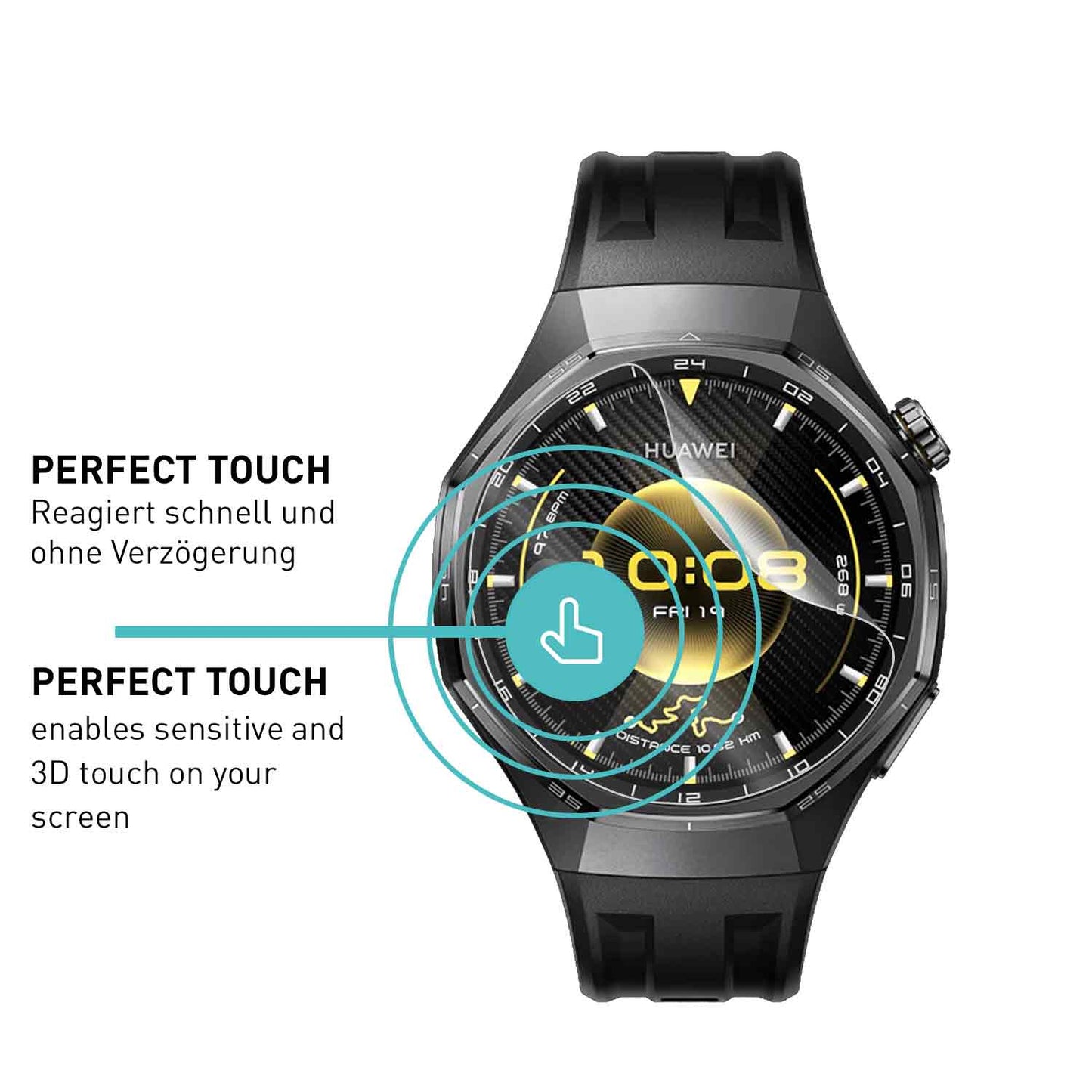 smartect TPU Schutzfolie Klar für Huawei Watch GT 6 / GT 6 Pro 46 mm, 3 x Front