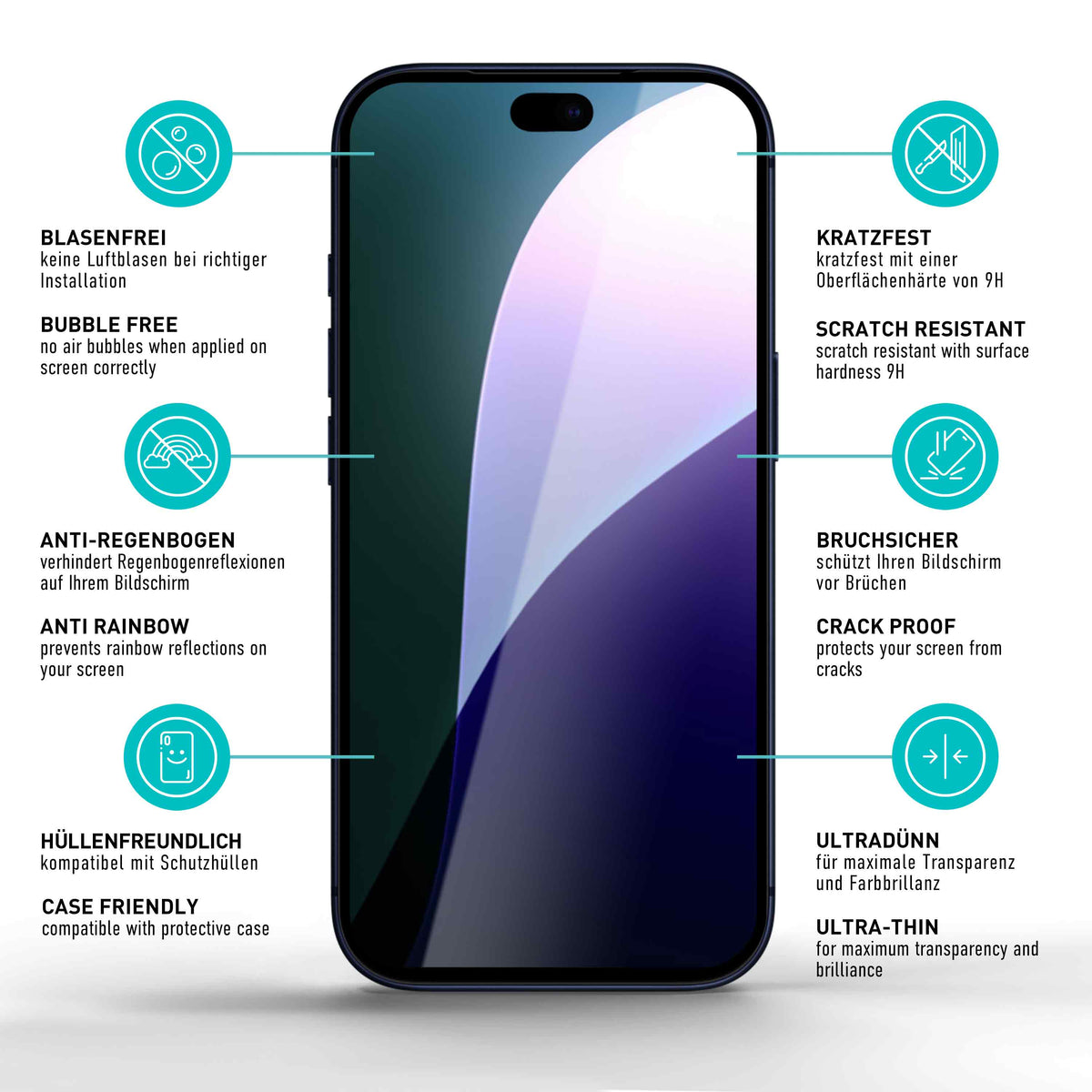 smartect Schutzglas Full Screen für Apple iPhone 18 Pro Max, 2 Stück + Positionierhilfe