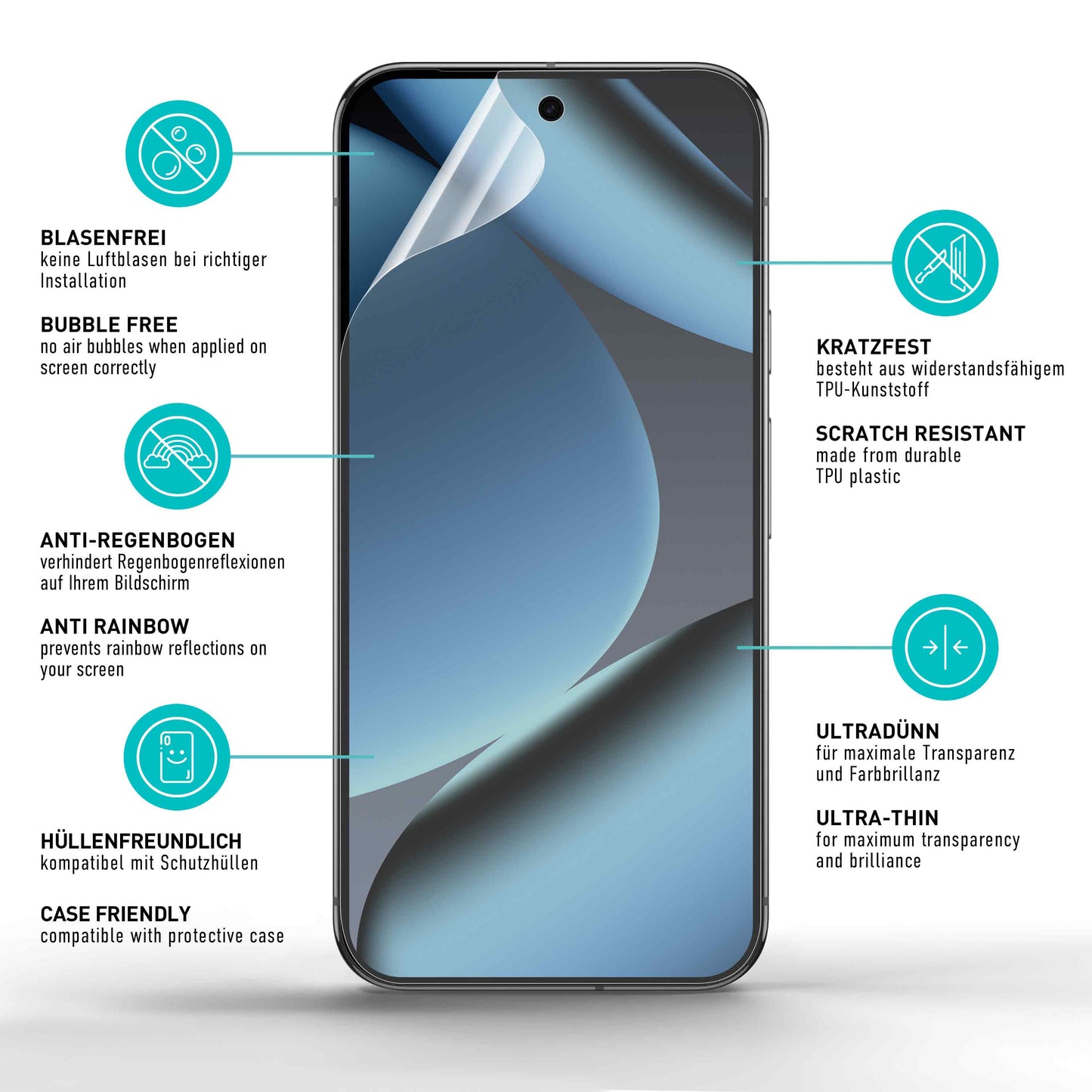 smartect TPU Schutzfolie Matt für Google Pixel 10 Pro, 2 x Front