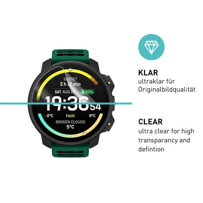 smartect TPU Schutzfolie Klar für Suunto Vertical 2, 3 x Front