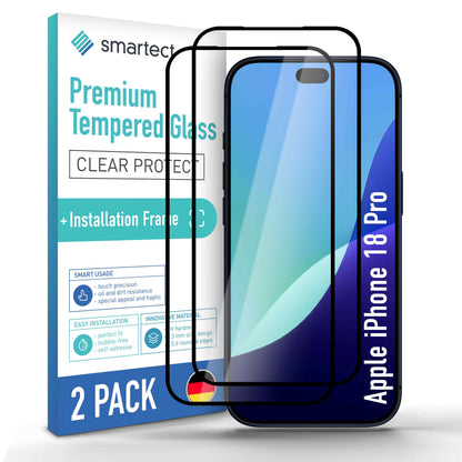 smartect Schutzglas Full Screen für Apple iPhone 18 Pro, 2 Stück + Positionierhilfe