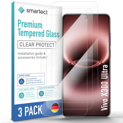 smartect Schutzglas Klar für Vivo X300 Ultra, 3 Stück