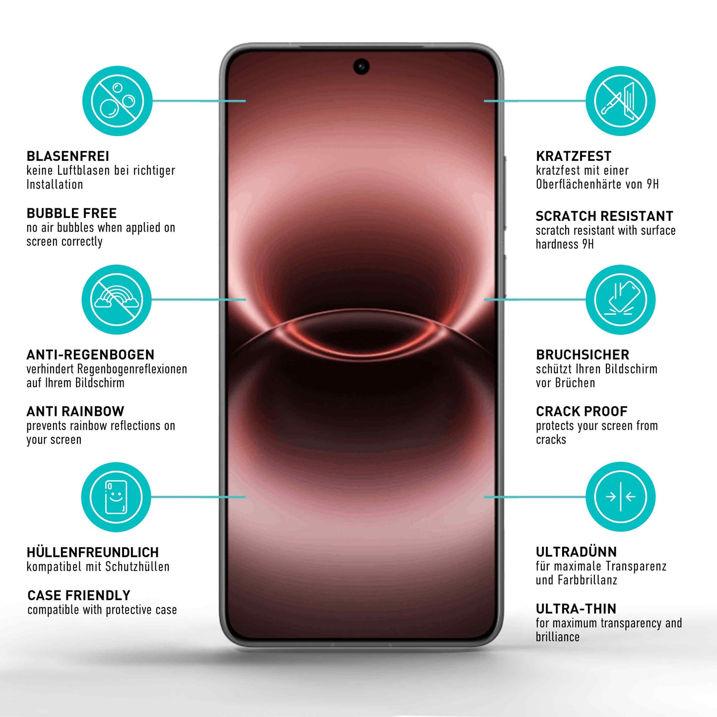 smartect Schutzglas Klar für Vivo X300 Ultra, 3 Stück