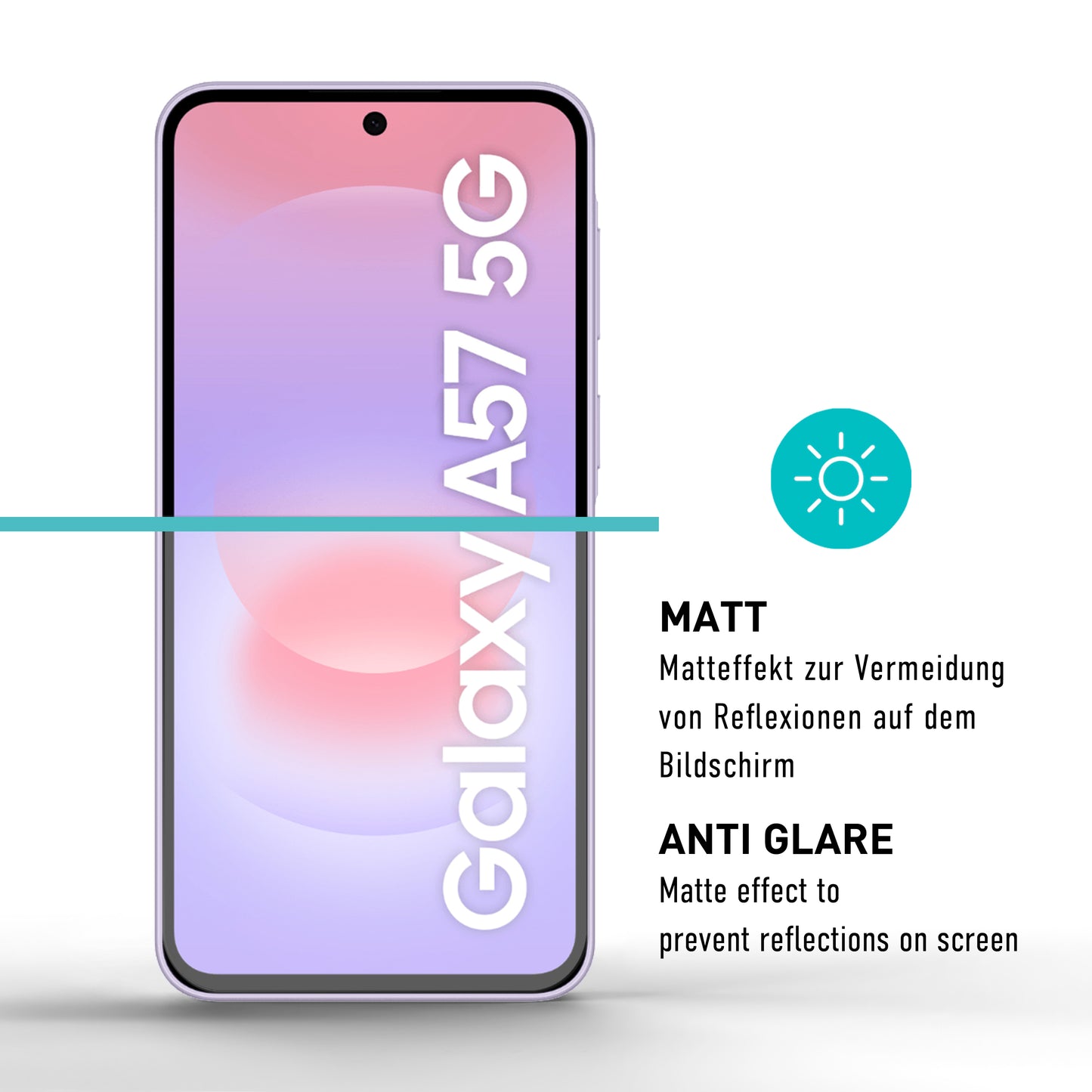 smartect Schutzglas Full Screen Matt für Samsung Galaxy A57 5G, 2 Stück