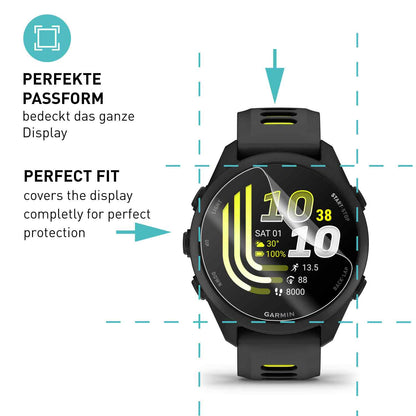 smartect TPU Schutzfolie Klar für Garmin Forerunner 70 / 170 / 170 Music, 3 x Front