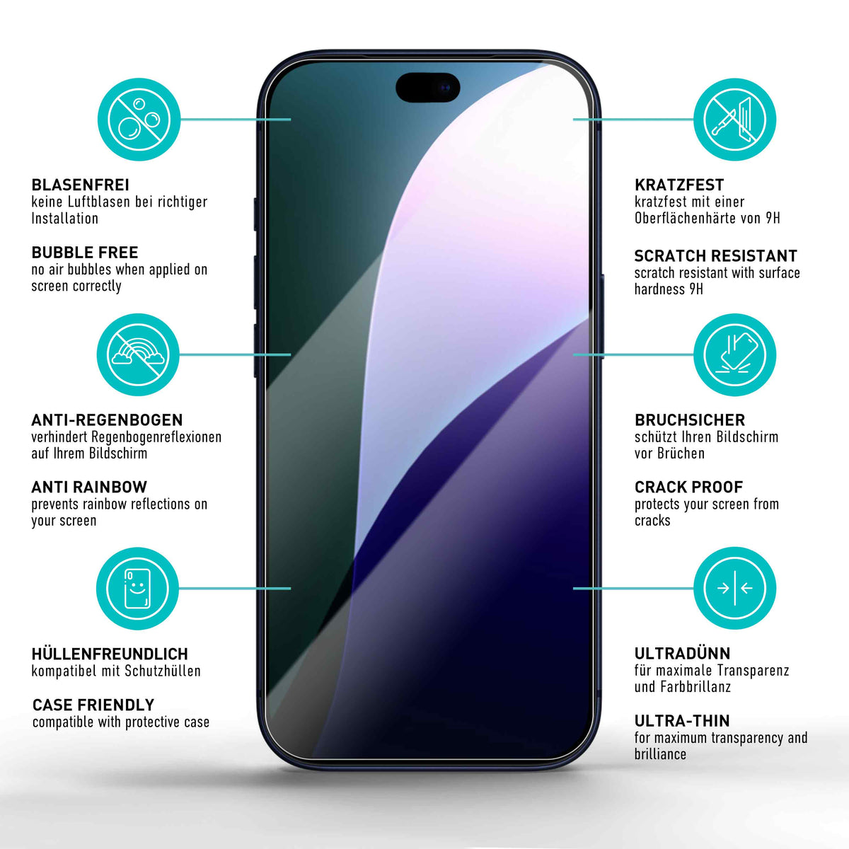 smartect Schutzglas Klar für Apple iPhone 18 Pro Max, 3 Stück