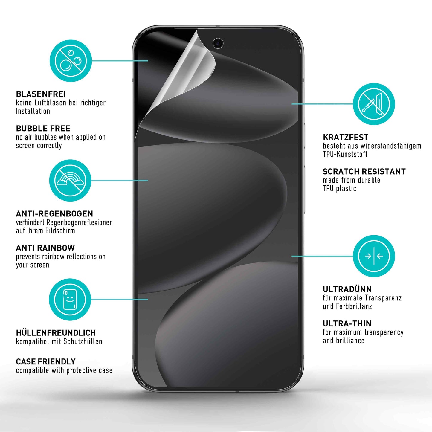 smartect TPU Schutzfolie Matt für Google Pixel 10 Pro XL, 2 x Front