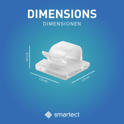 smartect Kabelclip selbstklebend 1,5x1,5 cm zum befestigen von USB-, Strom- und Ladekabeln, 50 Stück