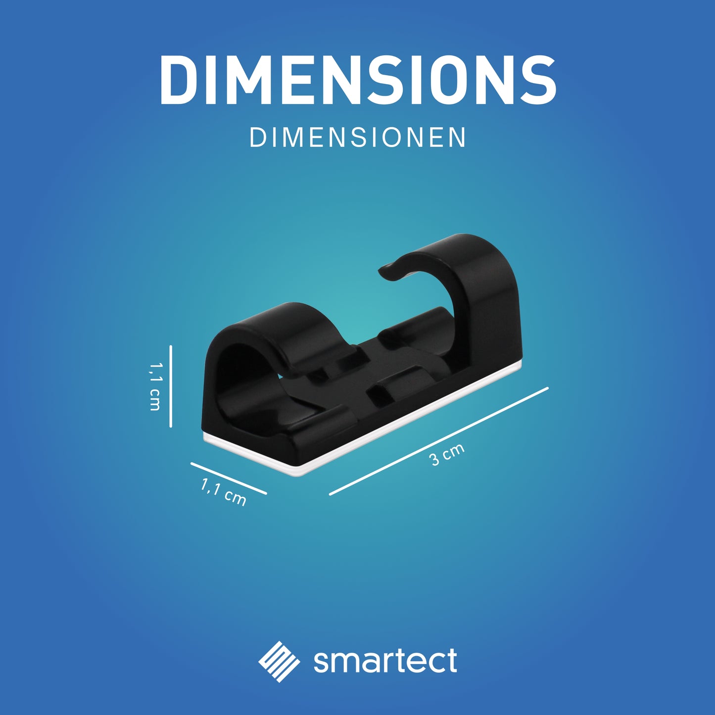 smartect Kabelclip selbstklebend 3x1,1 cm, 50 Stück