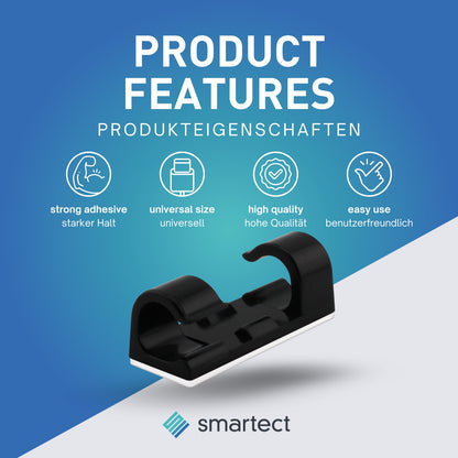 smartect Kabelclip selbstklebend 3x1,1 cm, 50 Stück